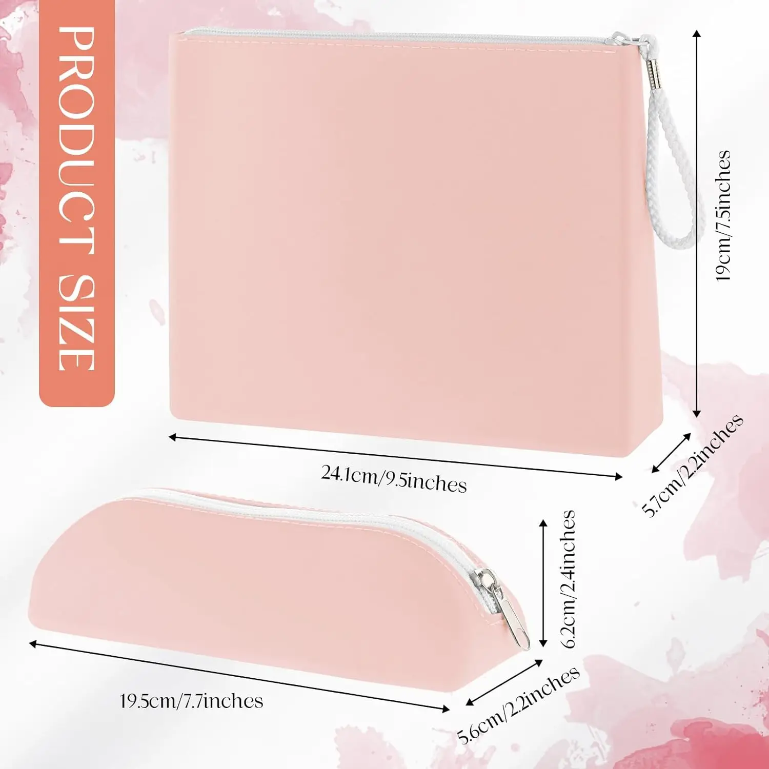 Silicone Makeup Bag and Makeup Brush Holder Silicone Cosmetic Bag with Zipper Travel Toiletry Bag Makeup Tools Organizer