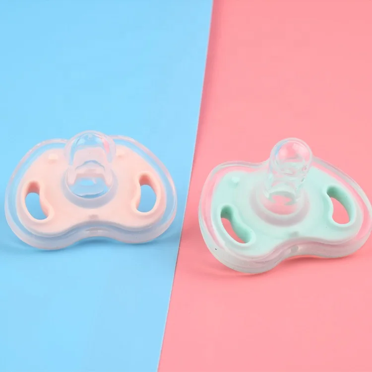 Ultra-Light Silicone Pacifier Symmetrical One-Piece Design BPA-Free Silicone Pacifier 0-6M for Newborn Baby