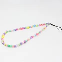 Wholesale Direct Selling Fashion Beaded Mobile Phone Charm Cool Color Phone Chain Strap Accessories For Women DIY