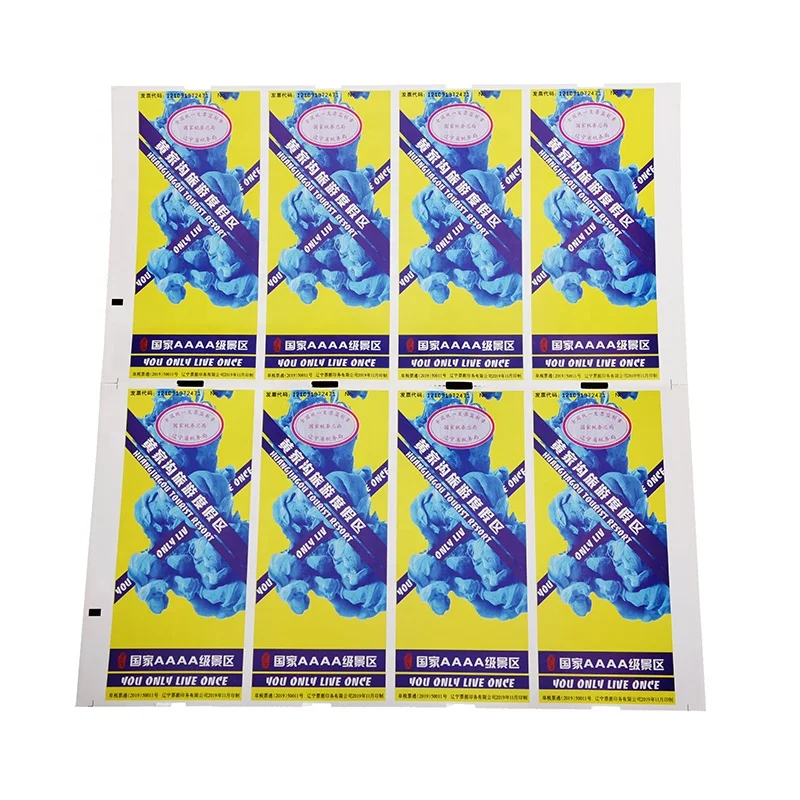 Custom Event Tickets Unique Sequential Number Coated Paper Raffles Two Sides Color Printing Tickets Digital Printing Customized