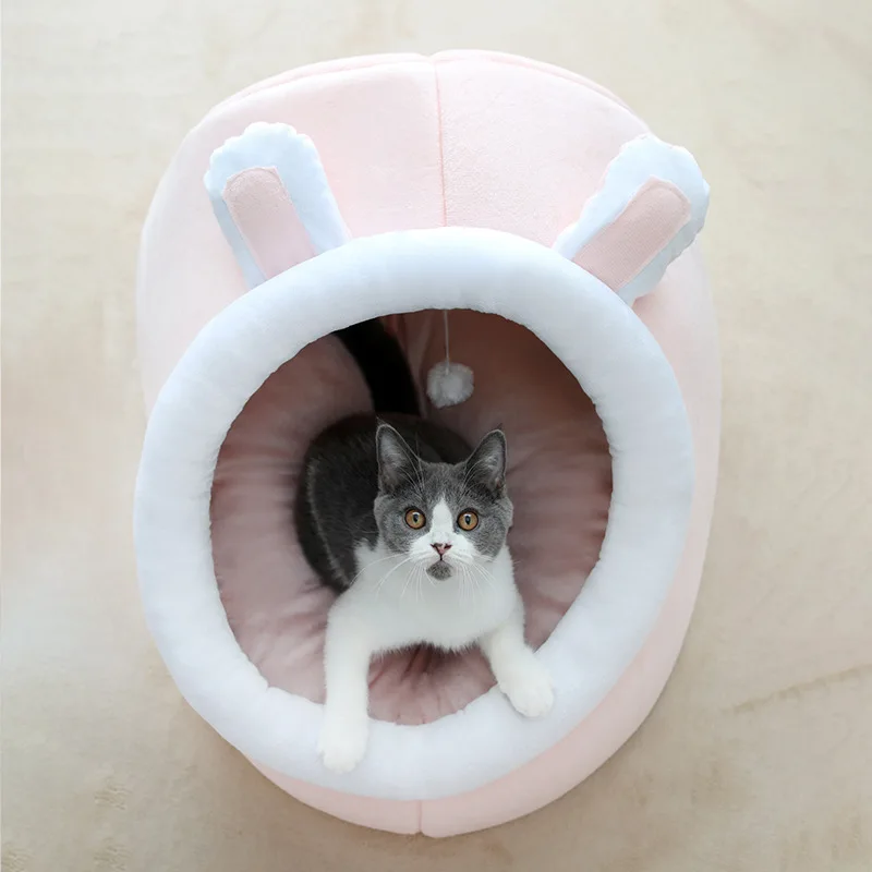 Wholesale Top Selling Secure Luxury Comfortable Soft Fun Design Private Warm Custom Indoor Cat Cave Pet Bed
