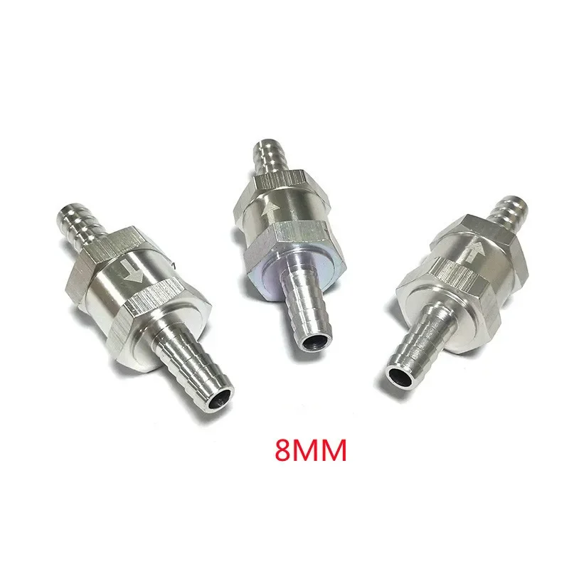 One Way 4/6/8/10/12/14mm 6 Size Valves Aluminium Alloy Fuel Non Return Check Valve One Way Fit Carburettor Aluminum Alloy Check