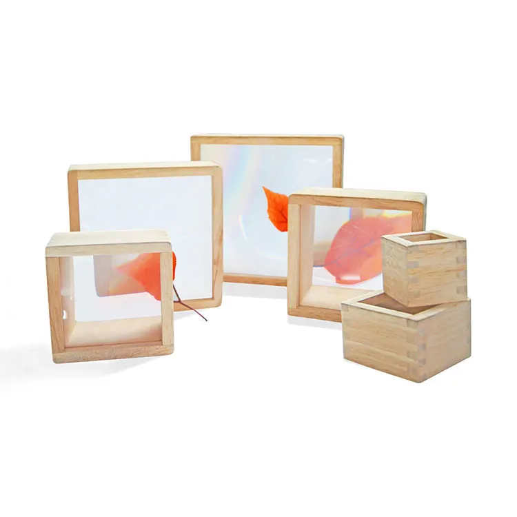 Wood Magnifier Acrylic Plant Specimen Frame Pressed Flowers Dried Leaf Box Toy Magnifier Creativity Toys For Kids