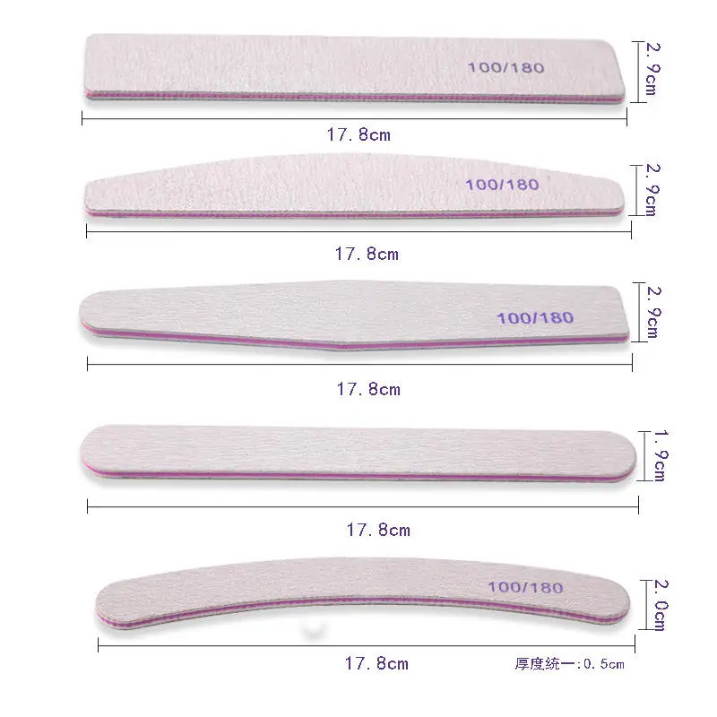 Wholesale Custom Printed Private Label Nail Salon Manicure Tools Nail File with Double Side Zebra Emery Buffer