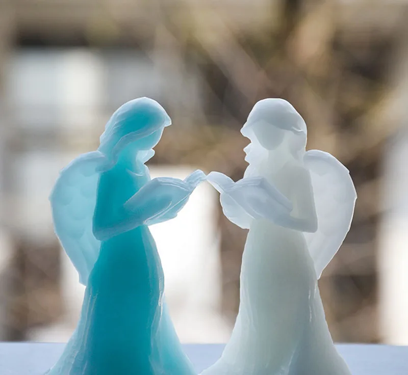 Fashion Design Reading Book Angel Girl Candle Mold Silicone Angel Mold