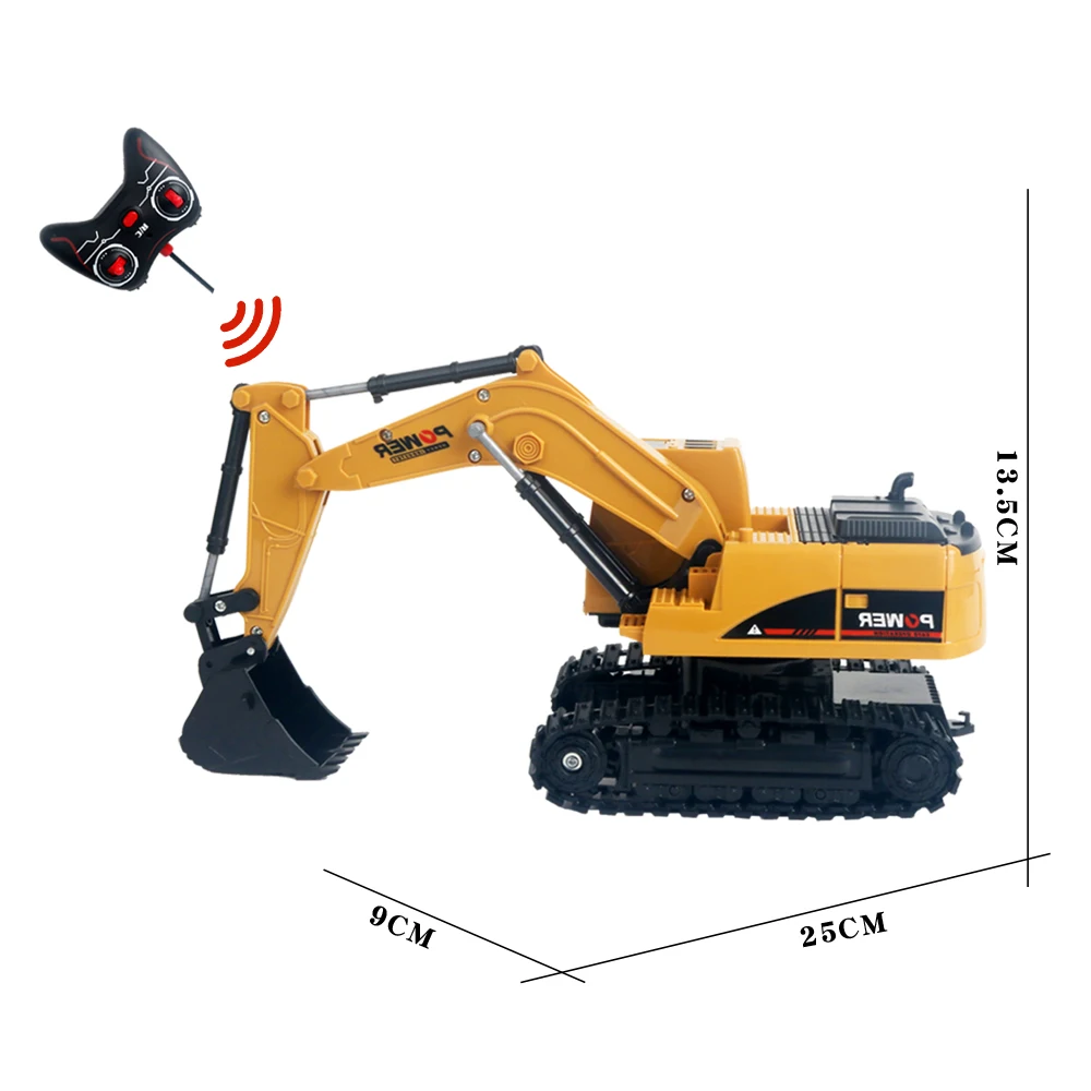 Custom Plastic Engineer Truck Car 5 Channel construction car Remote Control excavator truck Boy outdoor beach toy