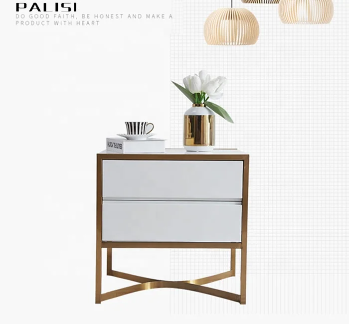  European Bedroom Furniture Nordic Style Wooden Nightstand Bedside Table for Wedding