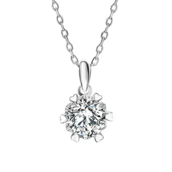 Ожерелье из серебра s925с муассанитом женское модное Трендовое ожерелье в Корейском стиле с ярким сердцем орнамент из муассанита с шестью крапанами