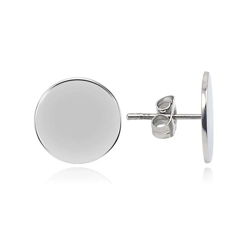 simple Geometric Round Stud Earrings Personal Customize Logo Letter Simple Small Ear Brincos Europe Girls Boy Unisex Present