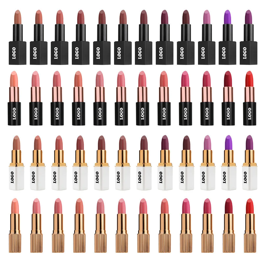 Luxury Purple Long-Lasting Lipstick High Quality 5  in 1 Cream Mineral Bottle Private Labeling New Vendor Cheap Lipstick Matte