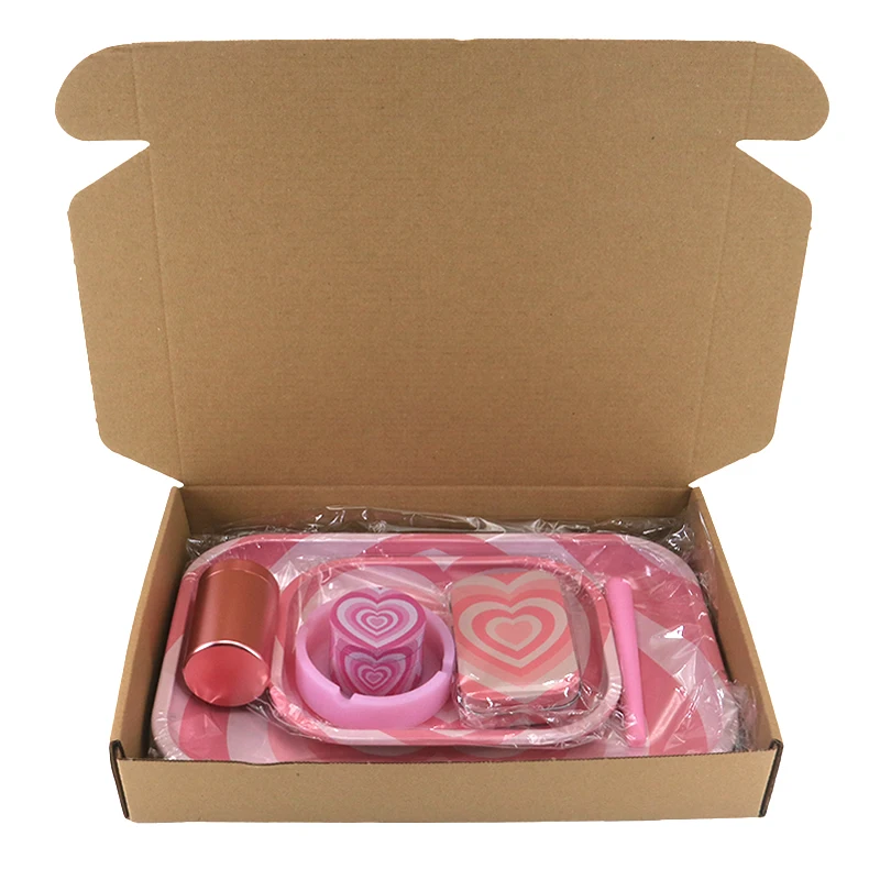 Wholesale  7pcs a Set Custom Logo Classic Rolling Tray Blank Tobacco Tin Spill-Proof Small Storage Tray Cone Roller for Smoking