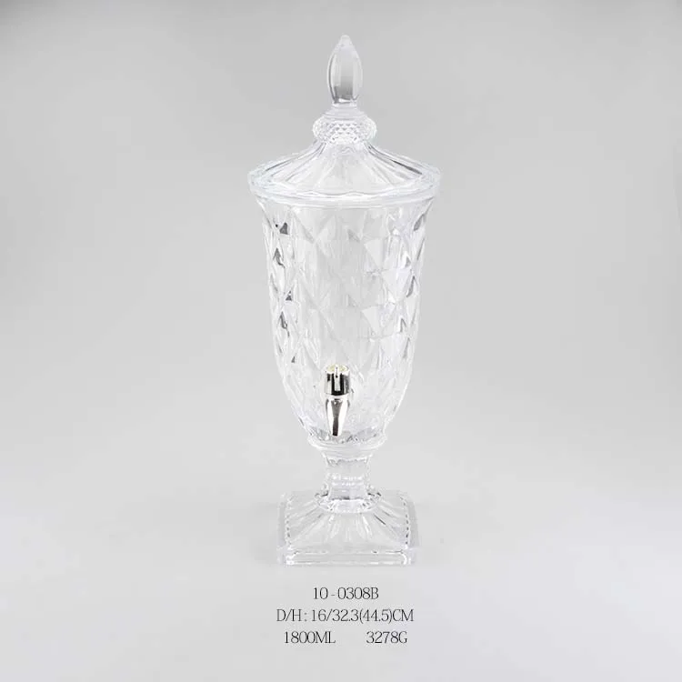 2L 2.5L 5L glass juice wine dispenser with plastic tap glass beverage dispenser jar