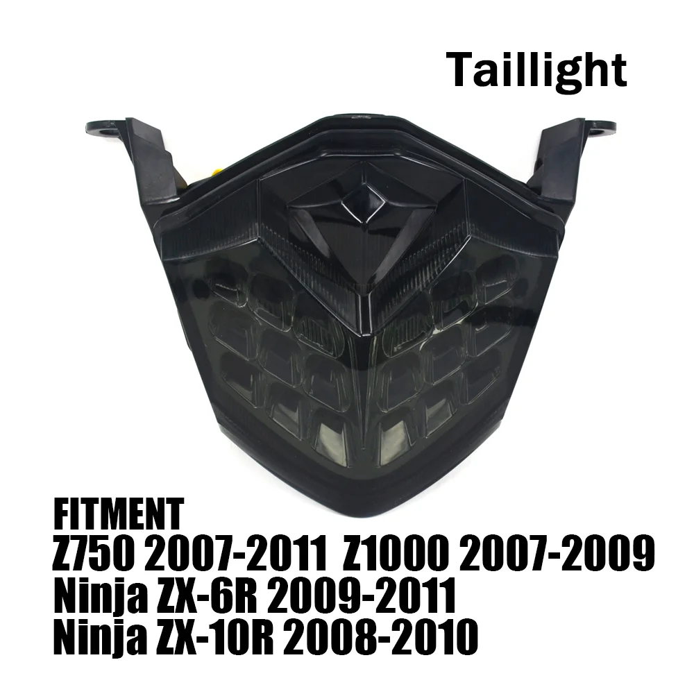 JFG Z750 Z1000 Ninja ZX-6R Ninja ZX-10R OEM High Quality Black ABS Plastic Motorcycle Tail Light For kawasaki