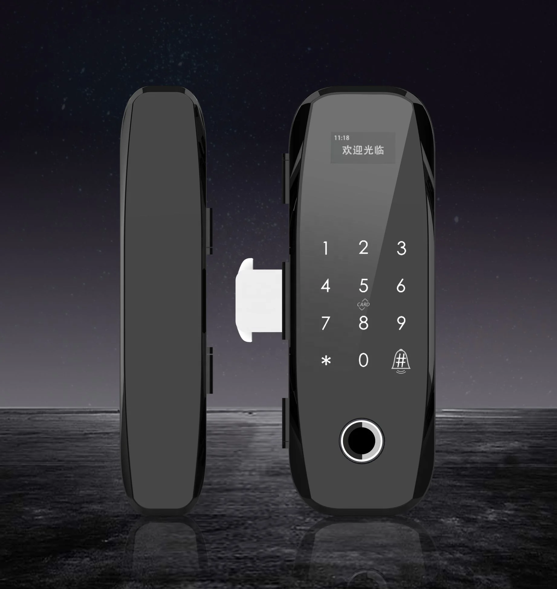 office glass door locks fingerprint biometric smart door locks card passoword lock