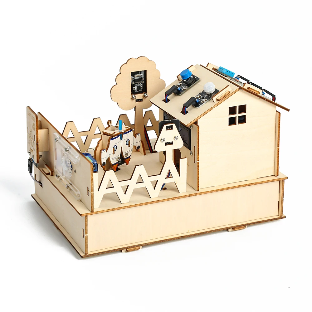 Robotlinking DIY Smart Home Kit for Arduino Kit Robot Starter Automation Projects Wooden House Learning Kit for ESP32