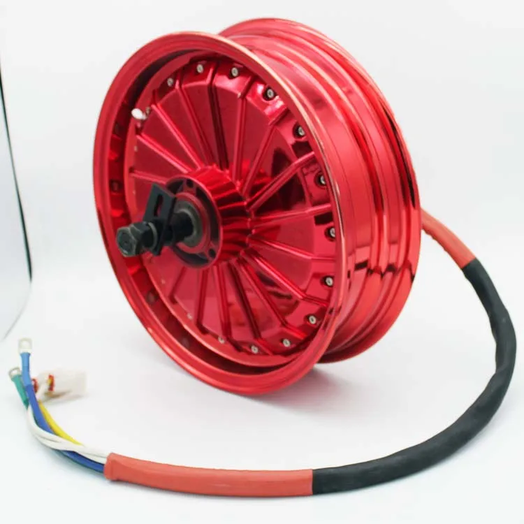 YMMOTOR DC brushless hub motor 72V12 inch 3KW suitable for electric motorcycle scooter red