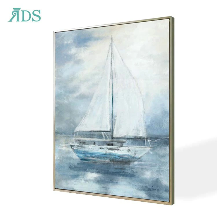 
Online Kid Nautical Wall Art Abstarct Sea And Sailing Boat Scenery Oil Painting Art Canvas 
