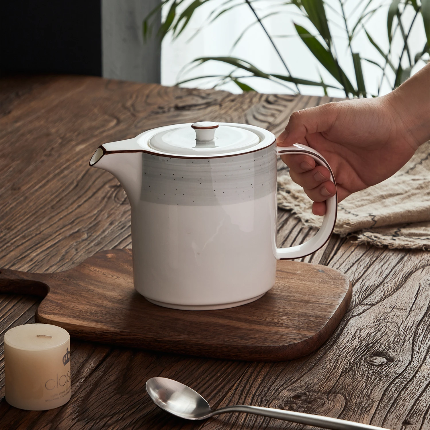 PITO Creative Color Marble Coffee Tea Pot Turkish Modern Teapot Kettle Chinese Bone China Stoneware Teapot