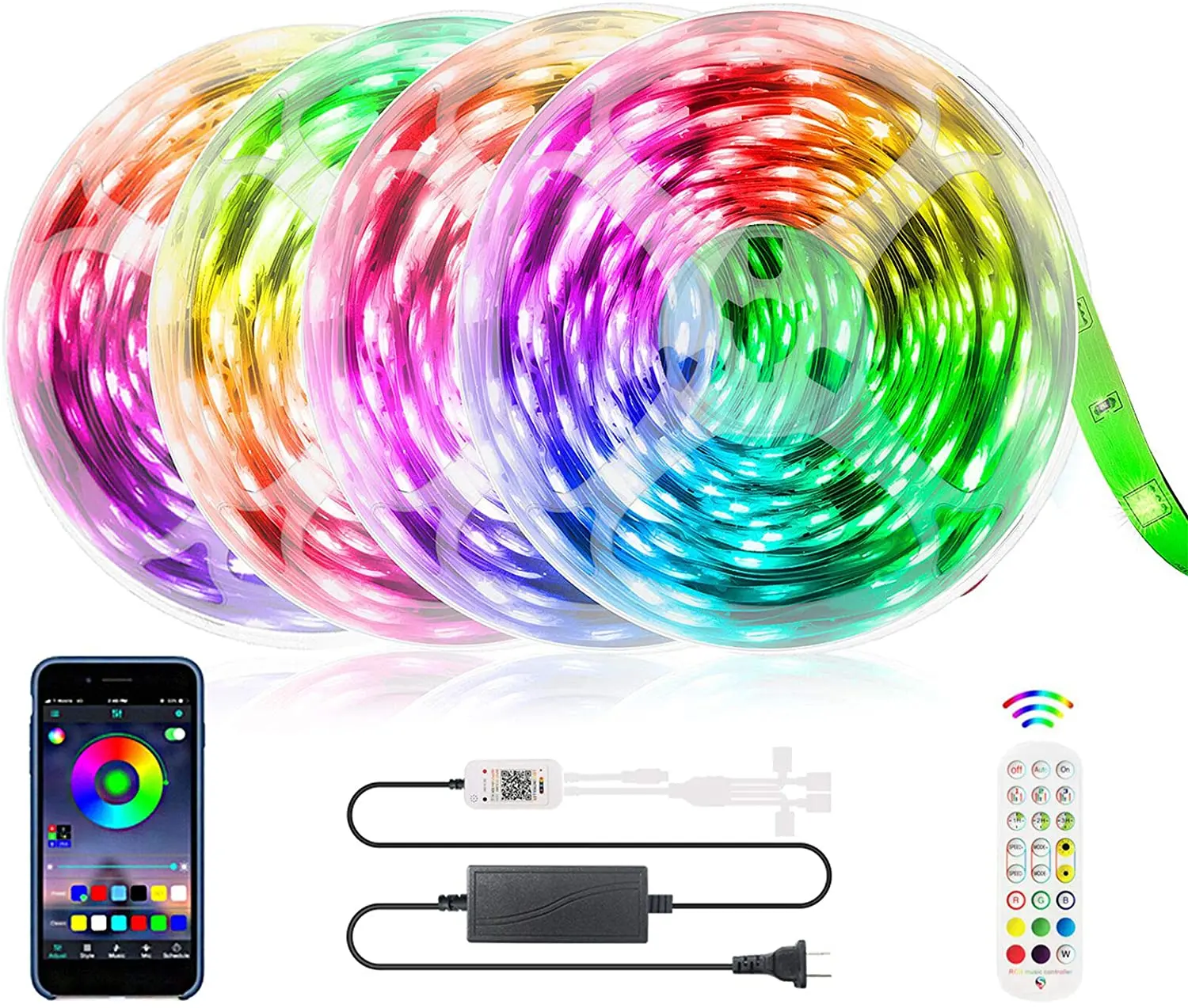 Alexa Tuya Google Home APP Remote Control Smart RGB Strip Light IP65 Waterproof WIFI Smart LED Strip WIFI LED Strip Light