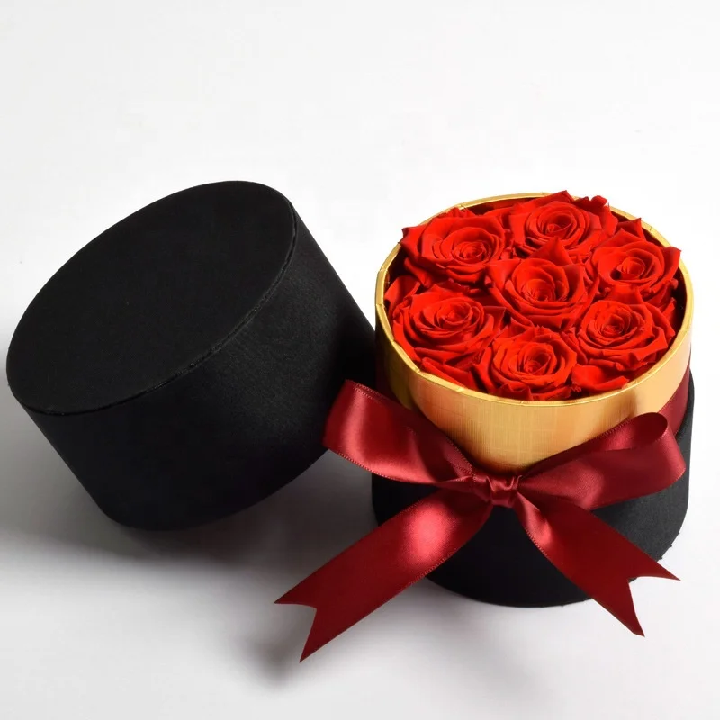 Wholesale preserved roses with gift box hot sale hug bucket for birthday gift or valentines day gifts