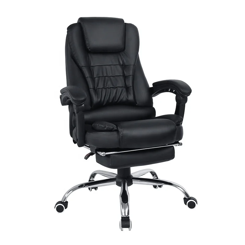 Y-2568 wholesale pu leather boss management heated massage office chair  with footrest and wheel