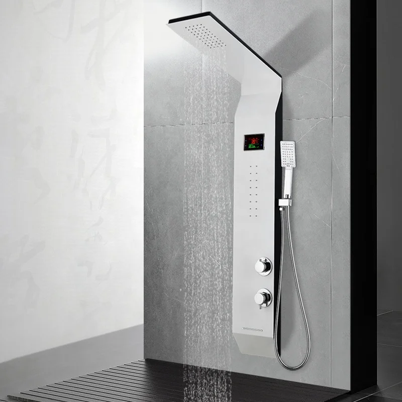 Bath & Shower Faucets portable her panel cupc led  shower rain sanitary hand shower set stainless steel show