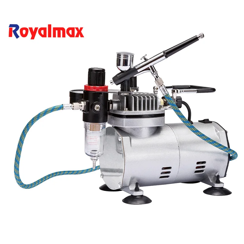 Royalmax TC-20BK 1/6HP Piston Airbrush Compressor Kit