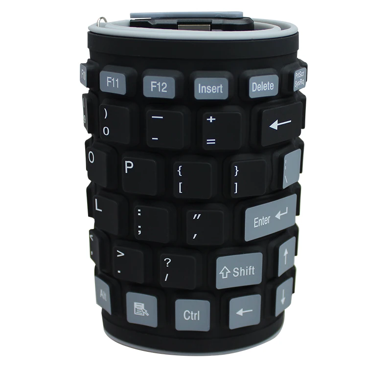 folding keyboard 107 2.4g silent rubber silicone portable roll-up wireless folding keyboard for business trip