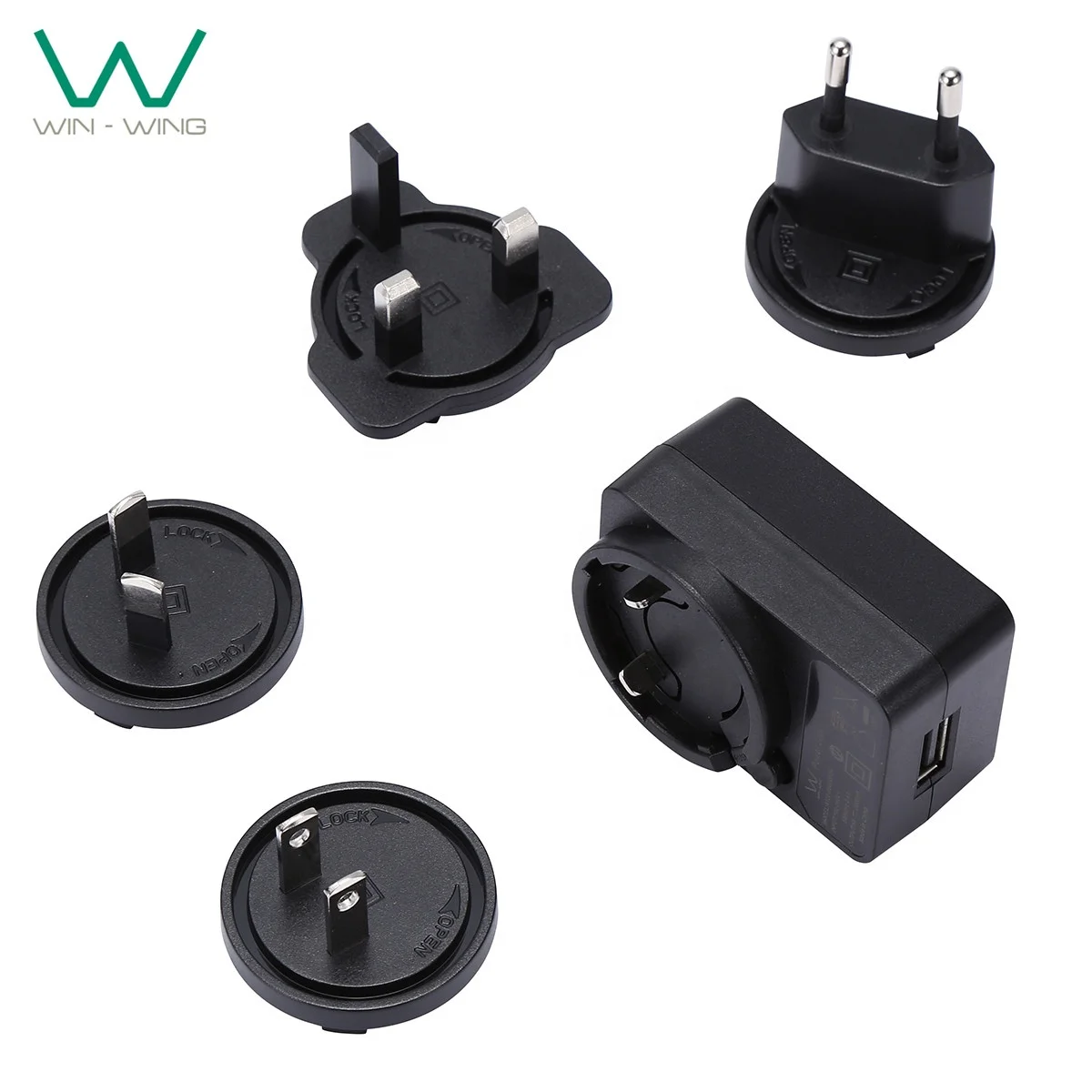 Usb Power Supply 5v 2a 2.1a 2.4a 2.5a 2000ma 2100ma 2400ma 2500ma Interchangeable Plug Power Adapter