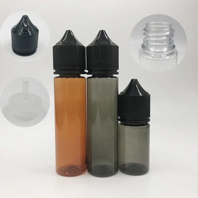 15ml 30ml 50ml tamper proof cap essential oil bottle PET transparent plastic dispensing liquid oil bottle with tip cap