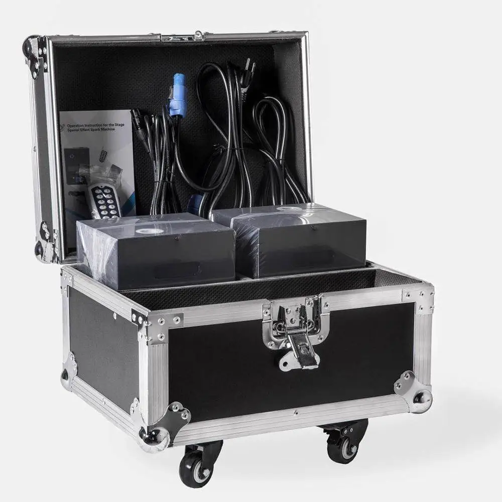 
Wireless Remote Control Stage Wedding Party Cold Sparks Fountain Sparkler Machine With fly flight case 