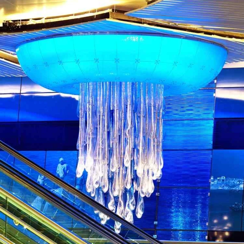 Customized Bespoke Chandelier Lighting Fixtures Indoor Decoration Glass Crystal Jellyfish Chandelier