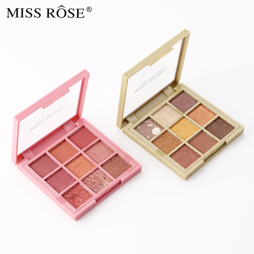 
MISS ROSE Shimmer Matte Nine-Color Eye Shadow Cross-Border Foreign Trade Makeup Waterproof and Durable Natural Eye Shadow Plate 
