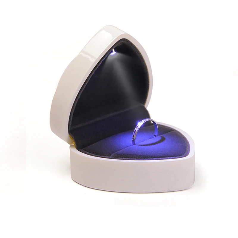 Heart LED Light Jewelry Creative Ring Jewelry Collect Gift Box High-end Necklace Jewelry Box Pendant Packing Box
