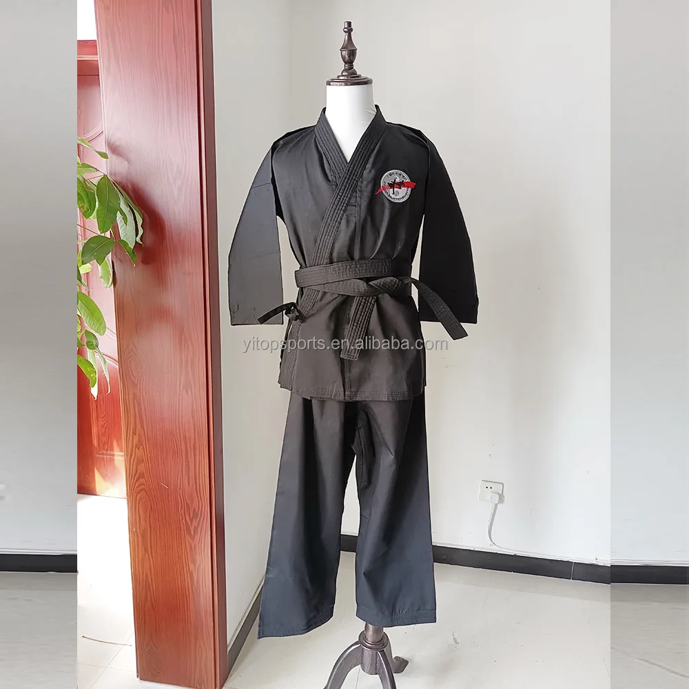 WKF approved high quality black  karate gi for training comfortable karate uniform