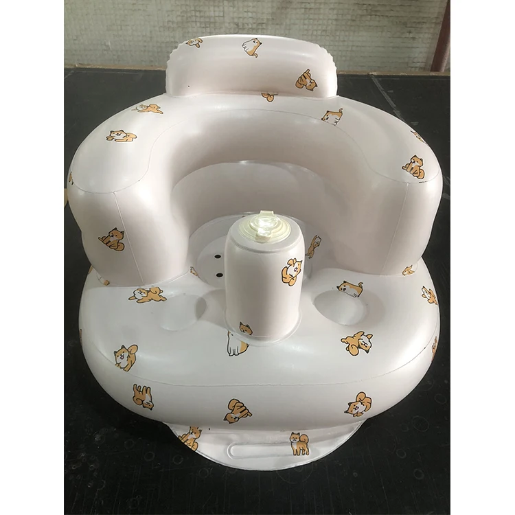 PVC Printer Baby Inflatable Chair Learning Eating Dinner Bathing Stool Baby Sofa