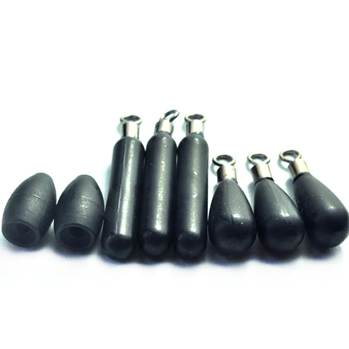 20years Factory Supplies Tungsten Material Fadeless Matt Black Colors Chip Free Skinny Cylinder Shape Dropshot Fishing Weights
