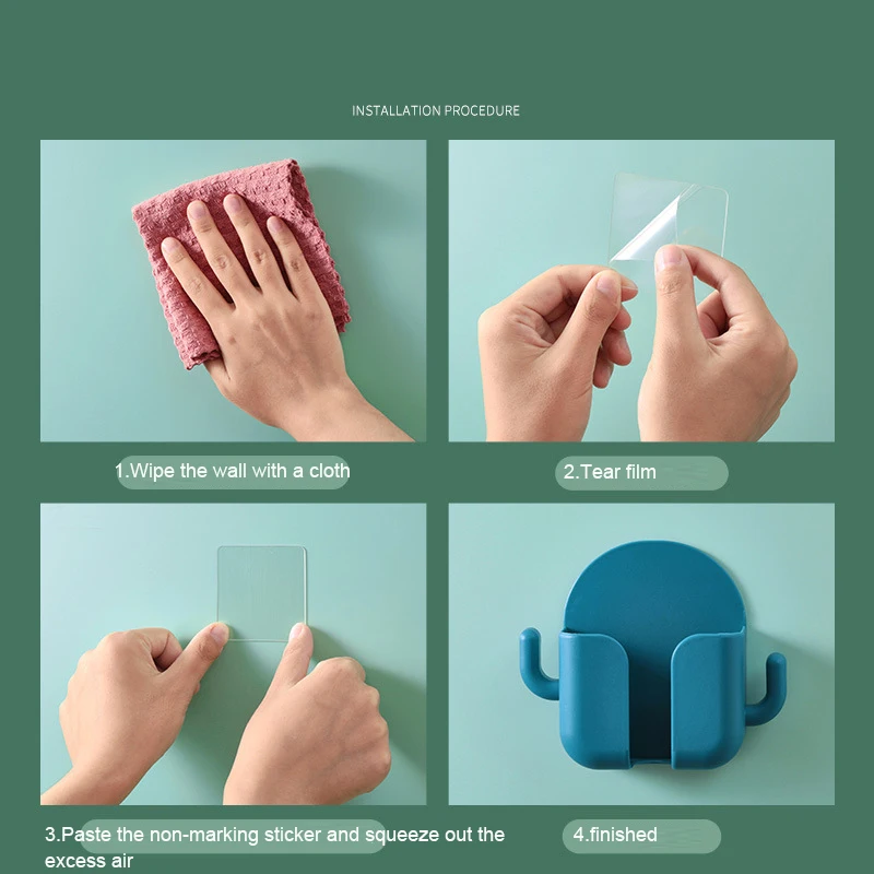 High Quality Colorful Plastic Wall Mobile Phone Holder Stand Mobile Phone Accessories Wall Home boxes storage Mount Bracket