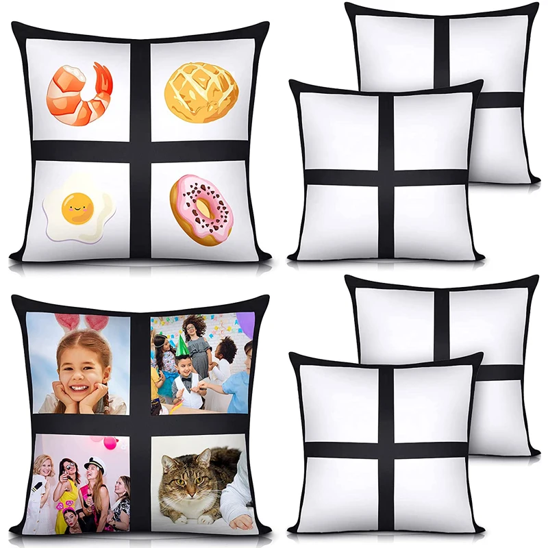 Hot Sale 16x16 inch Sublimation Pillowcase 4 Grid Heat Transfer Printing Pillow Covers Diy Blank Sublimation Pillow Cushion