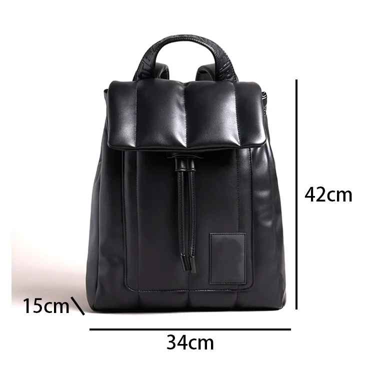 #PA0296 Made in Myanmar Tariff Free  Vegan PU Vertically Quilted Ladies Back Pack Bag Custom Water Proof Back Pack for women