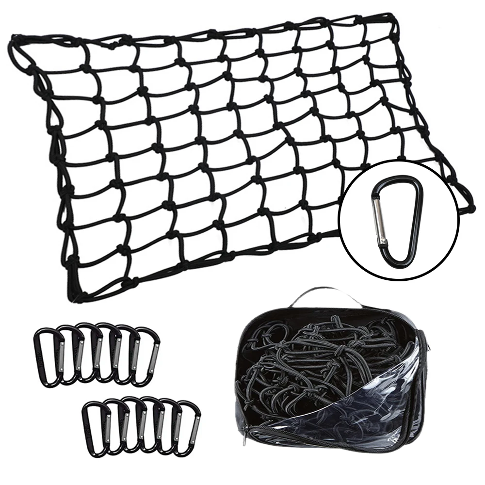 Latex Bungee Net Mesh Heavy Duty Pickup Car Ceiling Net Storage For Pickup Truck Bed Roof Rack Cargo Net