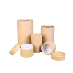 Custom Design Cosmetic Packaging Recycled Kraft Cardboard Brown Paper Tube For E Liquid Bottle