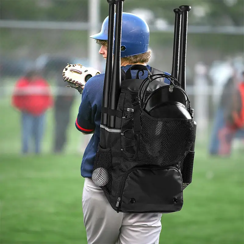 New Design Hot Sale Competition Baseball Backpack With Shoe Pocket Sports Hockey Bat Bag Custom