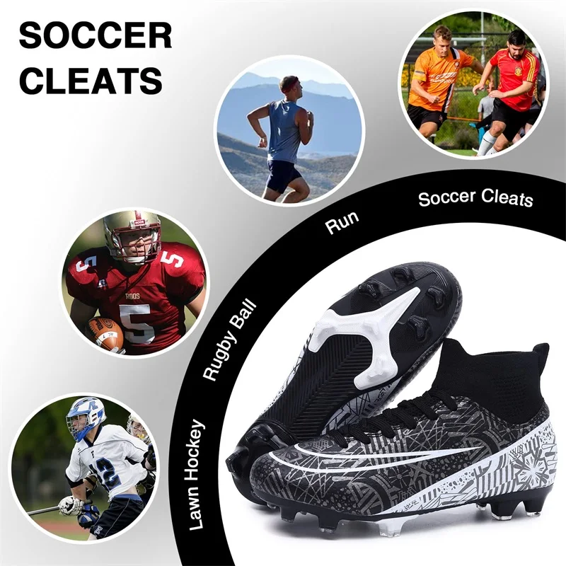Hot Sell Factory Custom Cheap High Top AG FG Cleats Mens Women Oem Soccer Boots Shoes American Football Soccer Cleats For Boy