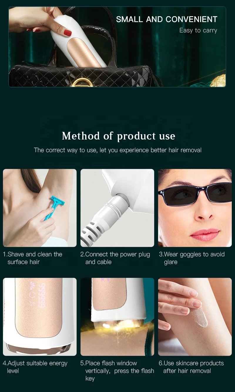 New Hair Remover Machine Mini Ipl Epilator Pulsed Light Laser Hair Removal Device for Home Use
