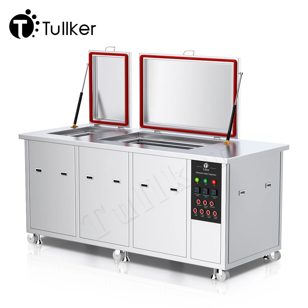 Tullker Three Tank Vapor Degreaser Degreasing Isopropanol IPA Acetone Cyclohexane Solvent Chiller Condensing Ultrasonic Cleaner