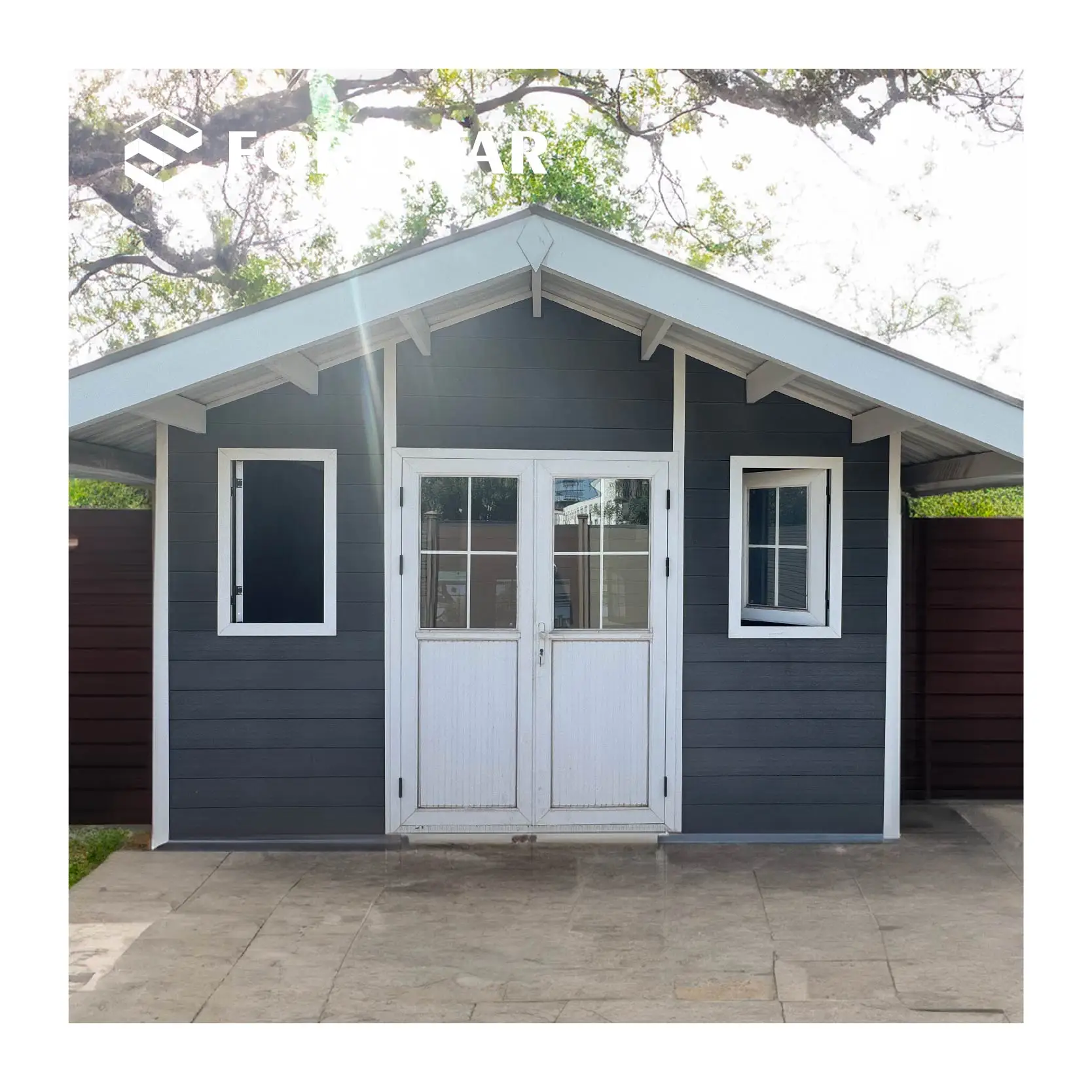 Brand new Outdoor composite wood summer garden house fabricated garden shed solid wood shed storage for garden