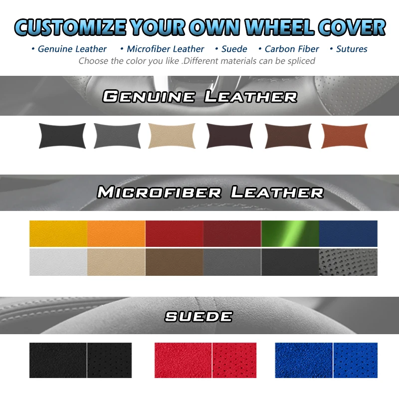 Wholesale Custom Car Steering Wheel Cover for Mitsubishi Lancer Evolution 8 VIII 2003-2005 9 IX 2005-2007 Sport interior