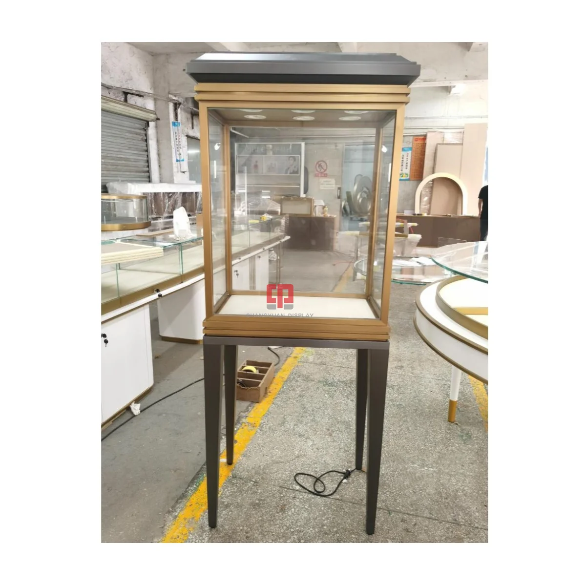 Unique jewelry store interior design luxury store custom metal stainless steel display cabinet Jewellery Shop Display Cabinets