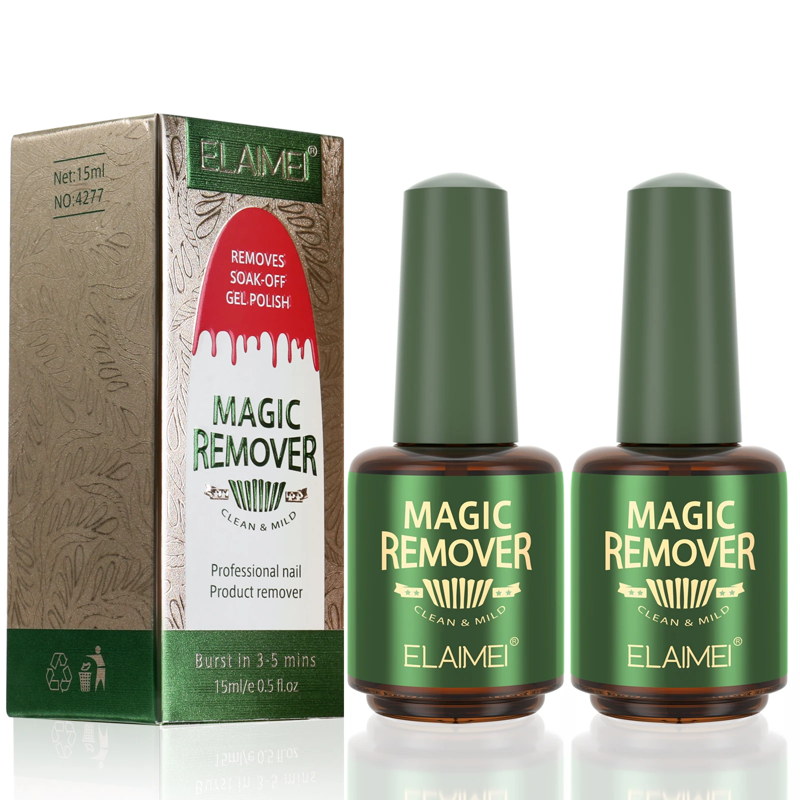 
OEM cosmetics 15ml professional uv magic gel nail remover soak off gel lacquer nail polish remover 